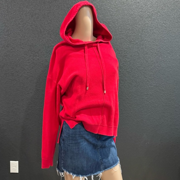 Calvin Klein Red Knit Hoodie Pullover Sweater Women’s Size S - Picture 7 of 7